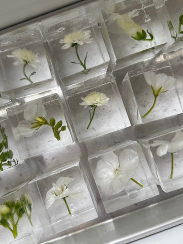 Botanical Cubes - White Florals