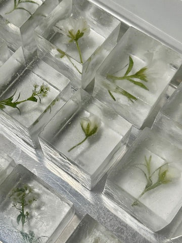 Botanical Cubes - White Florals